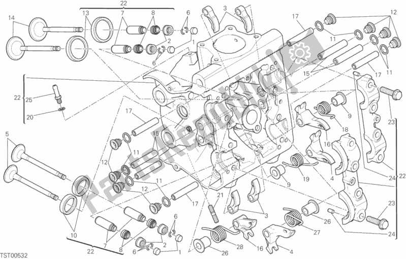 Todas las partes para Cabeza Horizontal de Ducati Monster 821 USA 2015